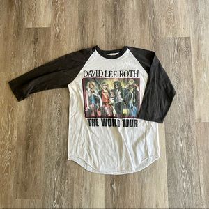 Vintage David Lee Roth graphic baseball tee
